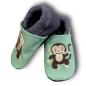 Preview: Krabbelschuhe Affe auf mint